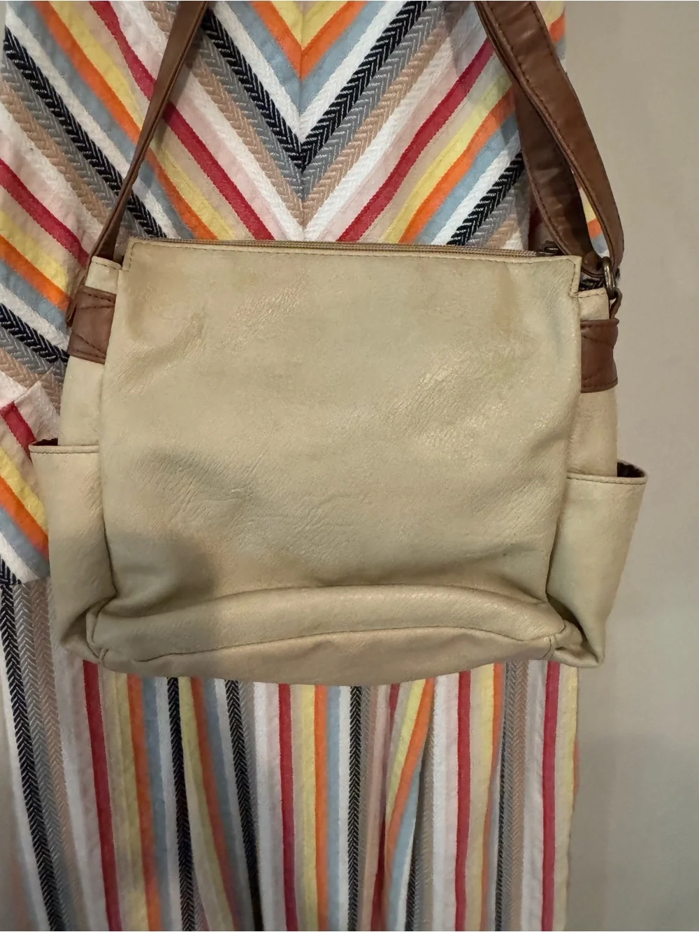 Striped Dress and Crossbody Bag Combo
